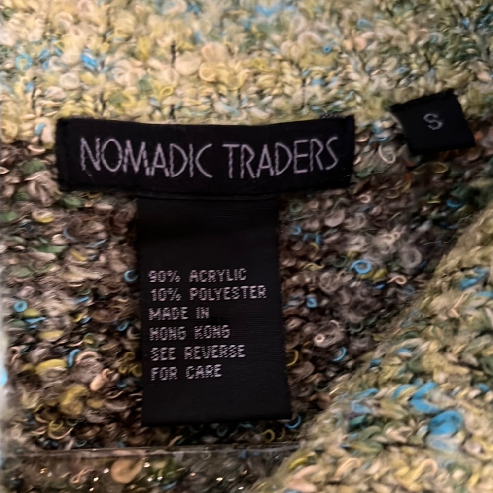 Nomadic Traders Green Boho Women's Sweater Size: Small (S) View 2